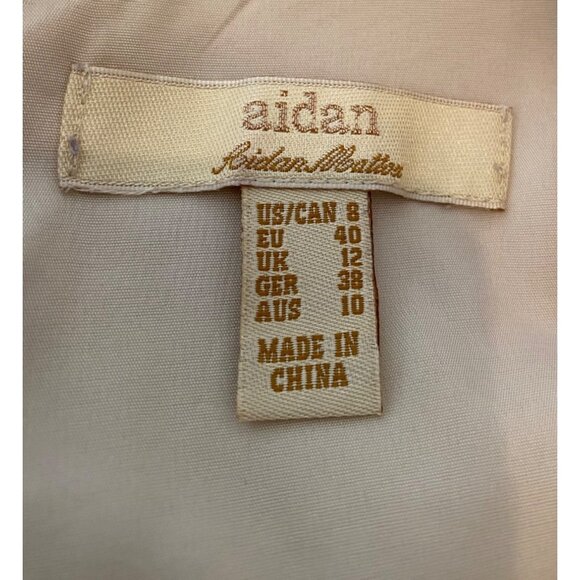 Aidan Mattox Dress Beige Sleeveless Fit & Flare Tulle Skirt Size 8 - Picture 3 of 9